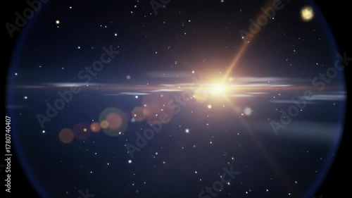 Breathtaking, expansive wide video of a celestial time-lapse night sky with soft, wispy clouds streaking across the inky firmament, showcasing radiant light and sparkling bokeh, cosmic wonder