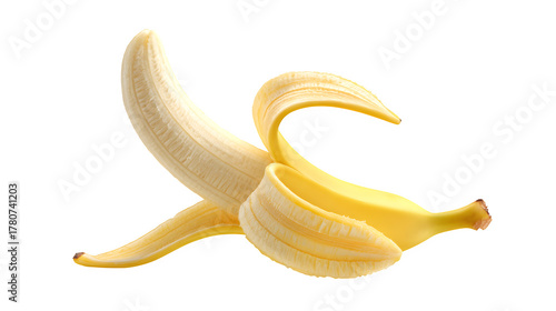 Peeled Banana, isolated on transparent background