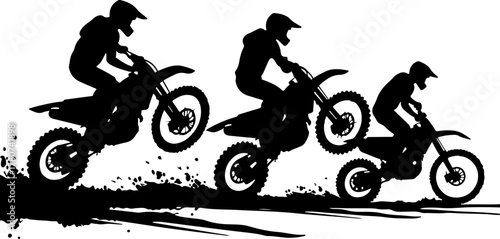 Dirt Bike Wheelie Motion Silhouette