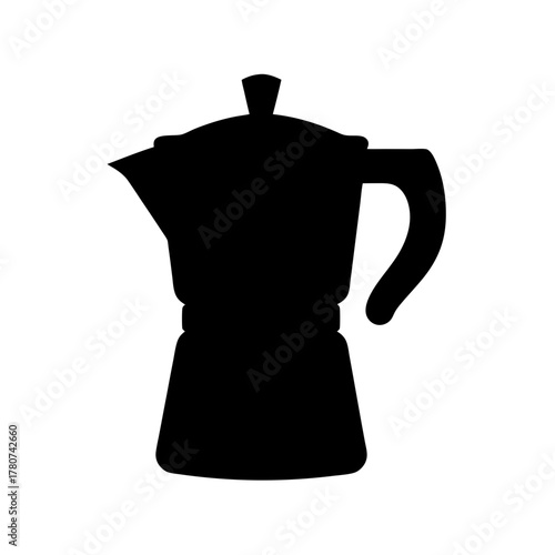 Silhouette of a classic moka pot coffee maker