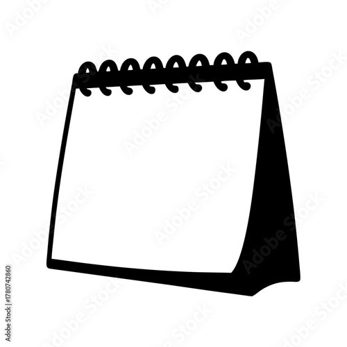 Blank desk calendar with spiral binding