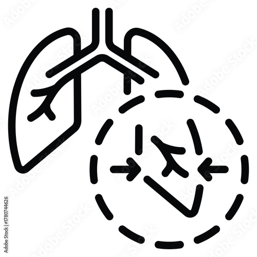 Chronic Obstructive Pulmonary Disease (COPD) Icon Line Vector Illustration