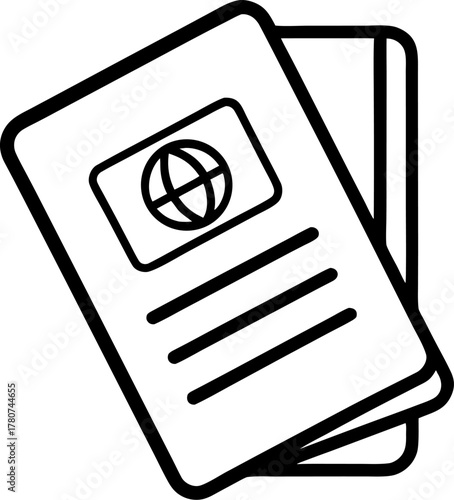 Passport outline  icon vector on white background 