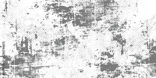 Abstract grunge distressed white and gray halftone texture background