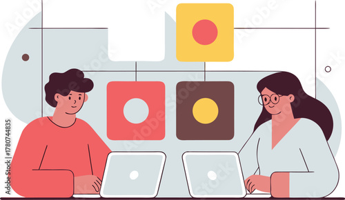 Teamwork makes the dream work as colleagues collaborate on a dynamic project, brainstorming ideas and strategizing for success in a creative workspace