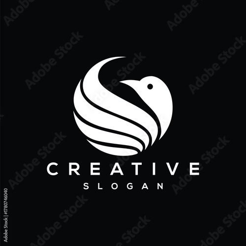 Swan logo icon design template vector illustration