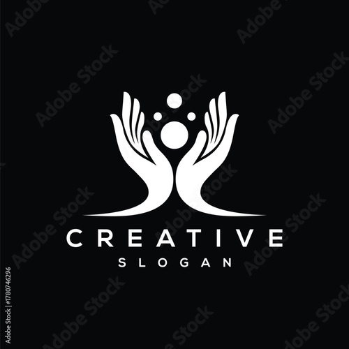 hand logo design symbol Pro Vector