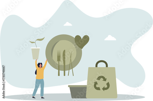 Eco packaging and natural food boxes for take away.Environmental and nature friendly solution to reduce plastic usage.life and employment of people.