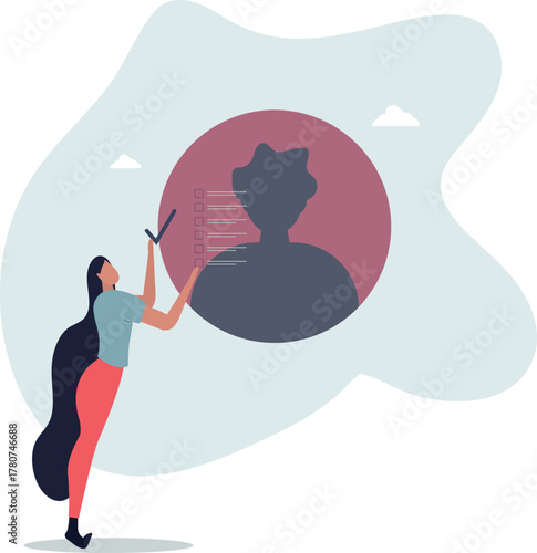 Evaluation or employee assessment, rating or performance review for improvement, satisfaction feedback checklist.life and employment of people.