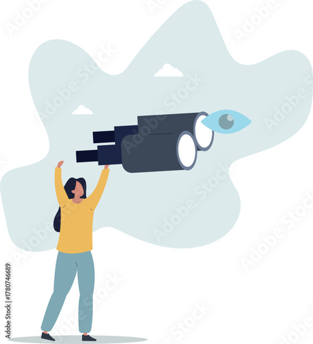 Business vision, eye looking for opportunity or discover success idea, leadership visionary look forward for future, search for success concept.life and employment of people.