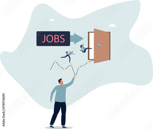 Unemployment rate or hiring position statistics or forecast, economy growth or recession, new worker or corporate job concept.life and employment of people.