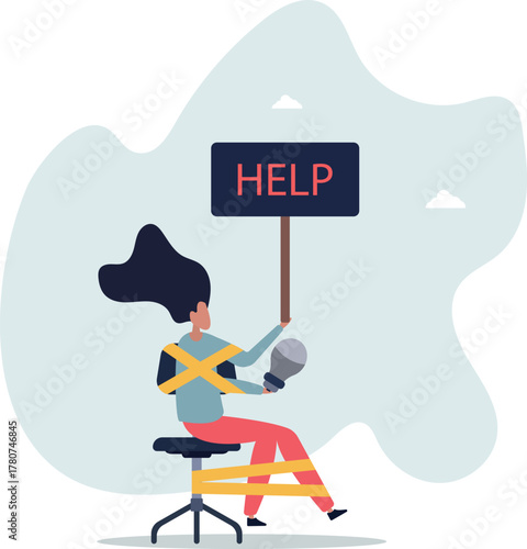 Need help and support to solve problem, desperate or burnout from overworked, request or ask for help concept.life and employment of people.