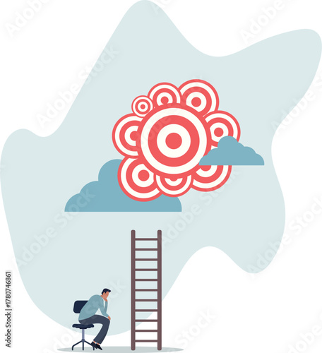 Mistake and error causing business problem and missing goal, disappointment or mission fail, hopeless on unreachable target concept.life and employment of people.