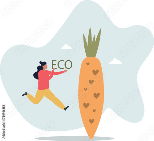 concept of environmentally friendly and healthy vegetables.