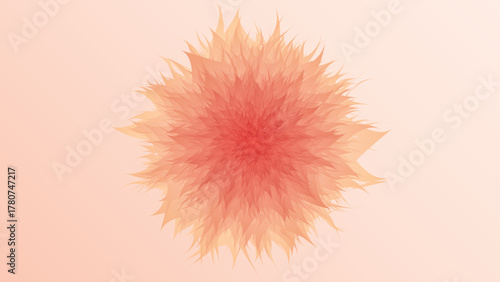 The design is symmetrical and radial, resembling a mandala or stylized flower. It features multiple petal-like elements that radiate outward from a central point.