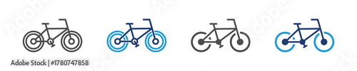 bicycle icon set multiple style