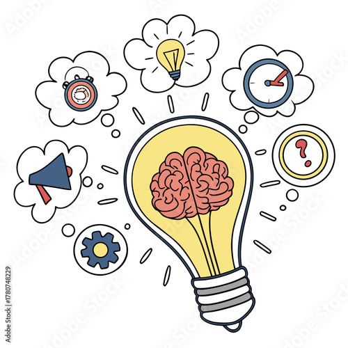 Brainstorming and creative idea concept