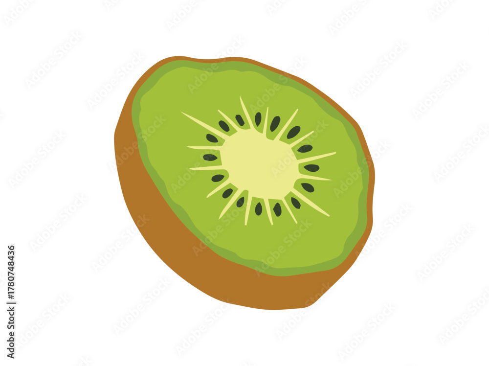 Obraz premium Kiwi Fruit Sliced Clip Art 