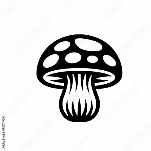 Amanita Muscaria Mushroom Symbol Icon. Vector Illustration