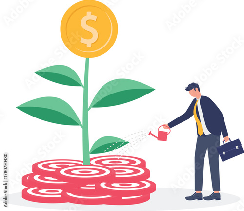 illustration of using achievements in reaching business targets to increase revenue and sales
