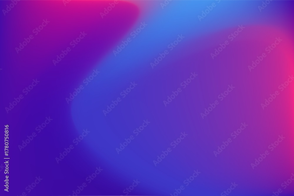Fototapeta premium Fluid neon purple, blue blurred gradient with liquid wavy texture background. Digital tech defocused backdrop. Elegant smooth flow curvy wallpaper for product display, poster, banner, social media