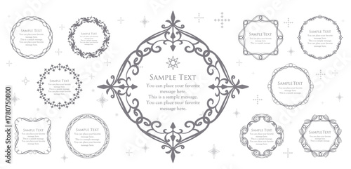 Luxury card design. Antique decorative design. Elegant edge pattern.