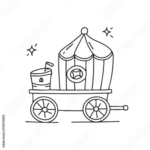 New Year parade cart transporting a festive celebration emblem