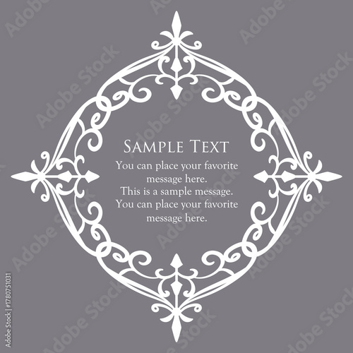 Luxury card design. Antique decorative design. Elegant edge pattern.