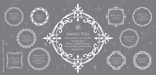 Luxury card design. Antique decorative design. Elegant edge pattern.