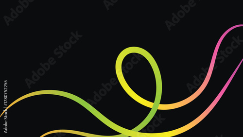 Abstract Color Gradient Lines Pattern. Vector Wave 3D Graphic Shapes with Gradient. Organic Rainbow Wavy Ribbons. Set of Fun Kid Doodle Colour Gradation Lines. Abstract Gradient Color Shapes Pattern.