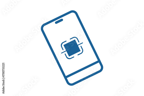 Mobile payment icon set. containing access control, digital transaction, QR code scanning thin line icon. QR code scanning in smartphone screen. Barcode scanner for pay, web, mobile app. 