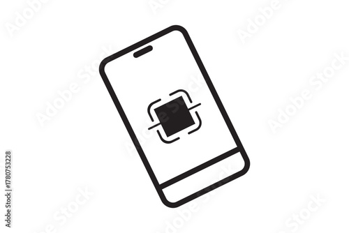 Mobile payment icon set. containing access control, digital transaction, QR code scanning thin line icon. QR code scanning in smartphone screen. Barcode scanner for pay, web, mobile app. 