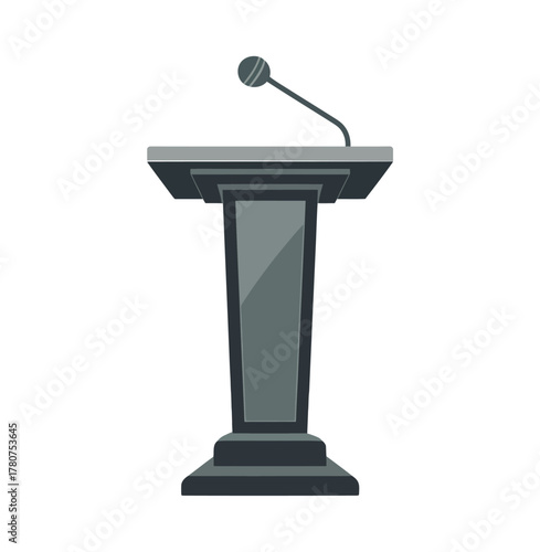 Podium with microphone design for speech, lecture, seminar