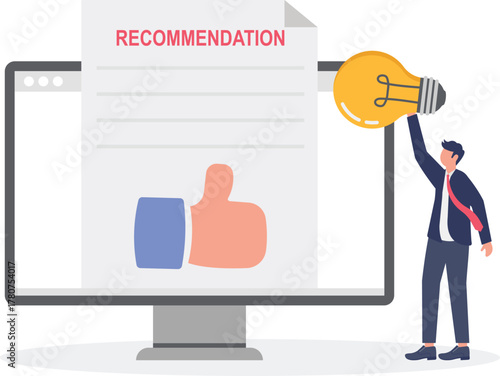 illustration of a recommendation for employees with great business ideas
