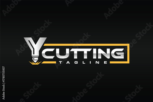 letter Y laser cutting text logo