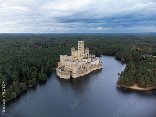 Castle in Stobnica, Aerial View. Greater Poland Region, Poland