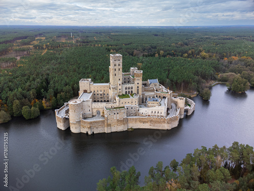 Castle in Stobnica, Aerial View. Greater Poland Region, Poland
