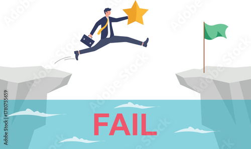 illustration of overcoming failures with business quality to achieve success

