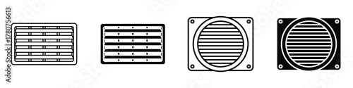 Air exhauster icon in linear and clipart style pack on white background.