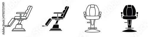 Beautician armchair icon in linear and clipart style pack on white background.