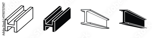Beam icon in linear and clipart style pack on white background.