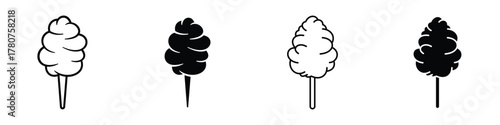 Cotton Candy icon in linear and clipart style pack on white background.