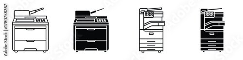 Copy Machine icon in linear and clipart style pack on white background.