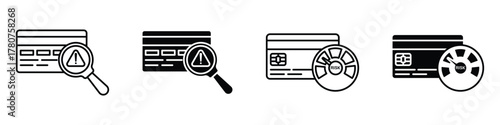 credit risk icon in linear and clipart style pack on white background.