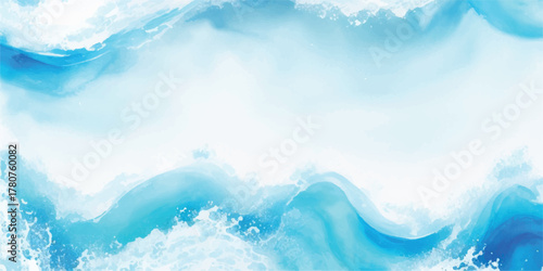 Abstract blue watercolor waves background flowing liquid texture perfect for banners and presentations