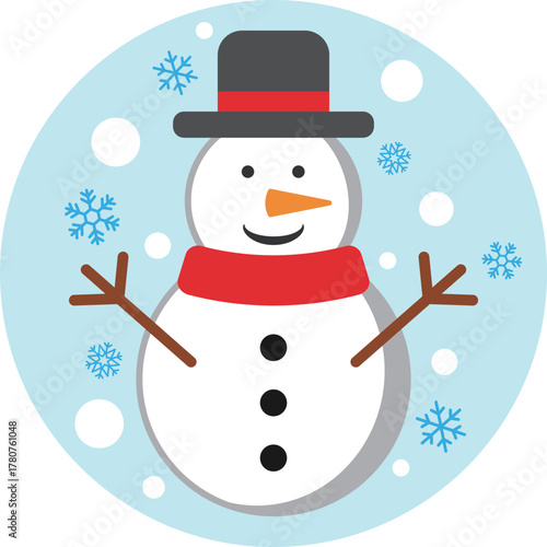 雪と雪だるまのアイコン