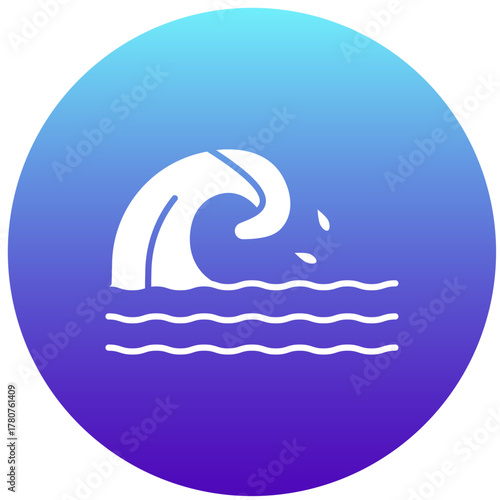 Ocean Wave icon vector image. Suitable for mobile apps, web apps and print media.