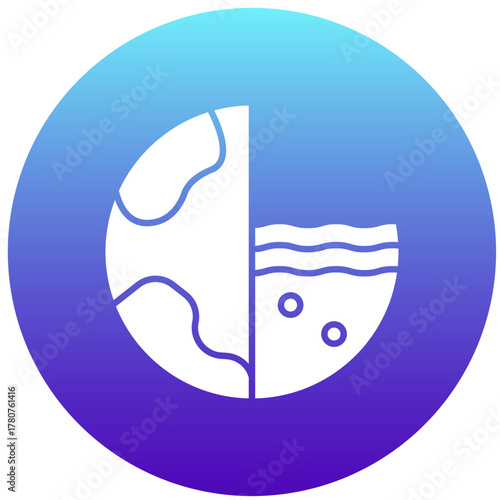Ocean Globe icon vector image. Suitable for mobile apps, web apps and print media.