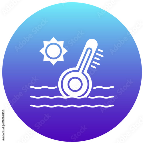 Ocean Thermometer icon vector image. Suitable for mobile apps, web apps and print media.