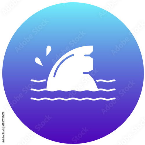 Shark Fin icon vector image. Suitable for mobile apps, web apps and print media.